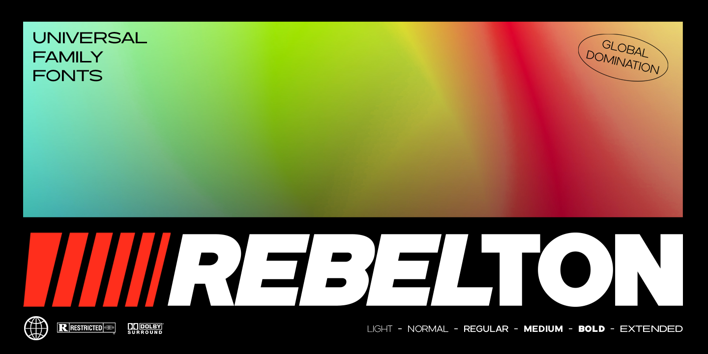 Beispiel einer Rebelton Extended-Schriftart